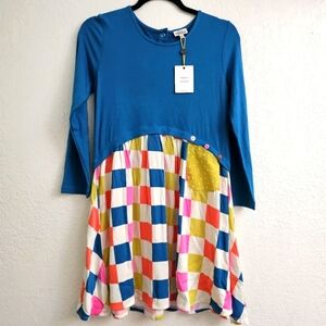 Finding foxtale teal dance floor Checkered dress New With Tag Size 12